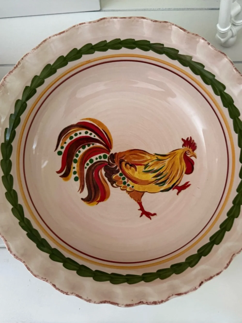 Williams Sonoma Tuscan Rooster Ceramic Bowls Set 2